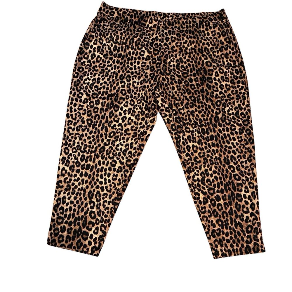 Michael Michael Kors Leopard Print Pull On Pants. Size 3X W/ Front Pockets.